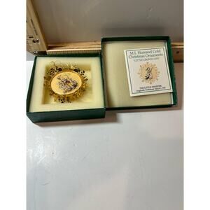 M.I. Hummel Gold Christmas Ornament “Little Sweeper” Collectible 1991 Decor